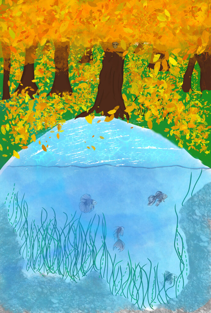 Amelie Zehnpfennig: See im Herbstwald (Juniorin)